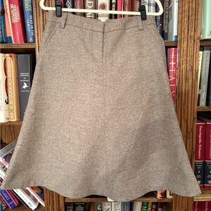 J. Crew Classic Brown A-Line Wool Skirt